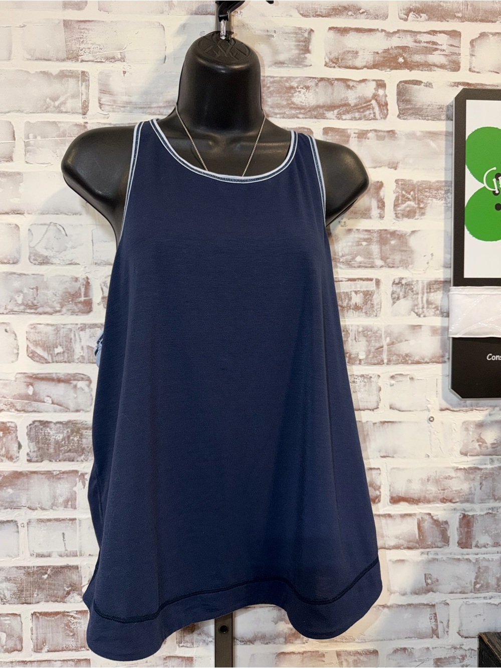 Sweaty Betty Navy Tank Top with White Trim